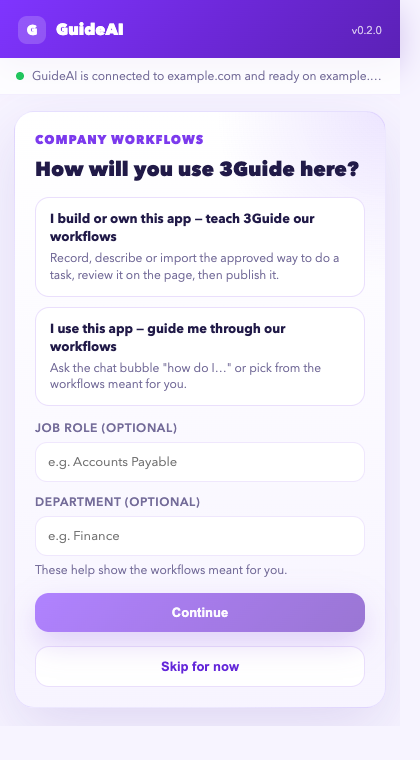 How will you use 3Guide here? with two options